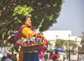 Mexican woman with traditional dress selling handcrafts Royalty Free Stock Photo