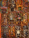 Mexican wooden mask handcrafted wood faces