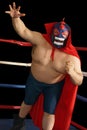 Mexican wrestler attacks Royalty Free Stock Photo