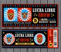 Mexican wrestler set. Lucha Libre Royalty Free Stock Photo