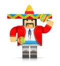 Mexicano man origami toy