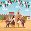 Mexicans cinco de mayo cartoon Royalty Free Stock Photo