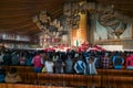 Mexicans getting ready for an early morning mass at the Basilica of Guadalupe