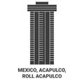 Mexico, Acapulco, Roll Acapulco travel landmark vector illustration