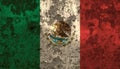 Mexico aged flag grunge background illustration