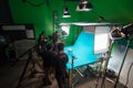 Filming Crew Using a Jib Royalty Free Stock Photo