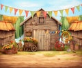 Mexico barn anniversary smash cake backdrop Royalty Free Stock Photo