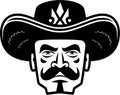 Mexico - black and white vector illustration