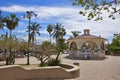 Beautiful garden with pavilion in Cabo San Lucas, Mexico Royalty Free Stock Photo