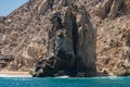 Rock at west end of Playa de los Amantes, Cabo San Lucas, Mexico Royalty Free Stock Photo