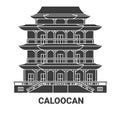 Mexico, Caloocan travel landmark vector illustration