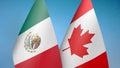 Mexico and Canada two flags Royalty Free Stock Photo
