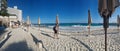 Mexico, Cancun, closed beach umbrellas on Coco beach