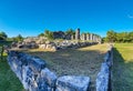 Mexico, Cancun, Mayan ruins , El Rey archaeological zone. Colonnaded temple