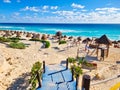 Mexico, Cancun, panoramic view of dolphins beach