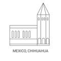 Mexico, Chihuahua travel landmark vector illustration
