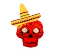 Mexico Cinco de Mayo isolated on white background. Skull concept