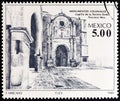 MEXICO - CIRCA 1981: A stamp printed in Mexico from the `Colonial Architecture` issue shows Chapel of the Third Order, Texcoco