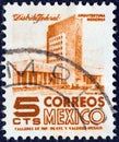 MEXICO - CIRCA 1950: A stamp printed in Mexico shows modern building, Mexico City, circa 1950.