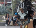 Mexico City, Mexico - April 30, 2017: Aztec dancers dancing in Zocalo square Royalty Free Stock Photo