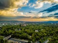 Mexico City - aerial panoramic view - sunset Royalty Free Stock Photo