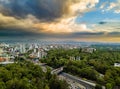 Mexico City - aerial panoramic view - sunset Royalty Free Stock Photo