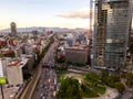 Mexico City - aerial panoramic view - sunset Royalty Free Stock Photo