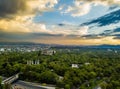 Mexico City - aerial panoramic view - sunset Royalty Free Stock Photo