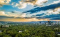 Mexico City - aerial panoramic view - sunset Royalty Free Stock Photo