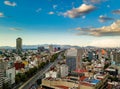 Mexico City - aerial panoramic view - sunset Royalty Free Stock Photo