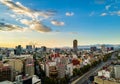 Mexico City - aerial panoramic view - sunset Royalty Free Stock Photo