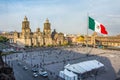 MEXICO CITY - FEB 5, 2017: Constitution Square Zocalo view from the dome of the Metropolitan Cathedral Royalty Free Stock Photo