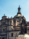 The statue in front of Catedral Metropolitana Royalty Free Stock Photo