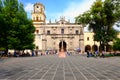 Colonial church at the historic neighborhood of Coyoacan in Mexico City Royalty Free Stock Photo