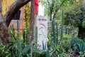 The grave of Leon Trotsky at the house where he lived in Coyoacan, Mexico City