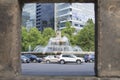 Unique view of Fountain of Diana the Hunter Fuente de Diana la Royalty Free Stock Photo