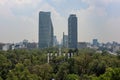 Skyline view of Mexico City along Paseo de la Reforma avenue Royalty Free Stock Photo