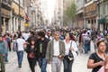 people walking by the Calle Francisco I.Madero in Hictorical center of Mexico City