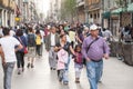 people walking by the Calle Francisco I.Madero in Hictorical center of Mexico City