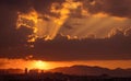 MEXICO CITY, MEXICO - MARCH 15, 2018.Sunset view of Santa Fe district, located in the boroughs of Cuajimalpa and ÃÂlvaro ObregÃÂ³n