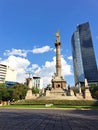 Mexico City, Mexico - Apr 24 2023: Angel of Independence Monument is on Paseo de la Reforma avenue, a place of celebrations Royalty Free Stock Photo