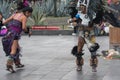 Mexico City, Mexico - April 30, 2017: Aztec dancers dancing in Zocalo square Royalty Free Stock Photo