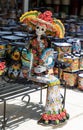 Mexico City, Mexico - April 30, 2017: La Calavera Catrina -Mexican colorful traditional souvenirs. The symbol of the