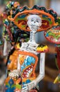 Mexico City, Mexico - April 30, 2017: La Calavera Catrina -Mexican colorful traditional souvenirs. The symbol of the