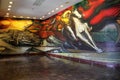 Mexico City, Mexico - August 9, 2023: Mural From Porfirismo to the Revolution by David Alfaro Siqueiros in Chapultepec Castle Royalty Free Stock Photo