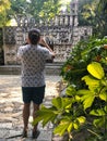 tourist at mayan temple mexico Royalty Free Stock Photo