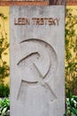 The grave of Leon Trotsky at the house where he lived in Coyoacan, Mexico City Royalty Free Stock Photo