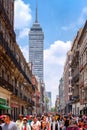 The historic center of Mexico City with the a view of the Latin-American tower Royalty Free Stock Photo
