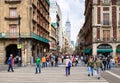 The always busy Madero boulevard in downtown Mexico City