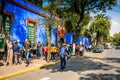 Mexico City, Mexico - October 26, 2018. Frida Kahlo Museum in Coyoacan Quarter